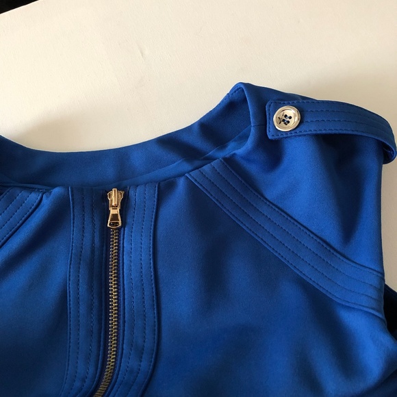 Sleeveless Wool Royal Blue Dress - Sz M - Picture 6 of 8